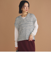 MIXヤーンVネックベスト