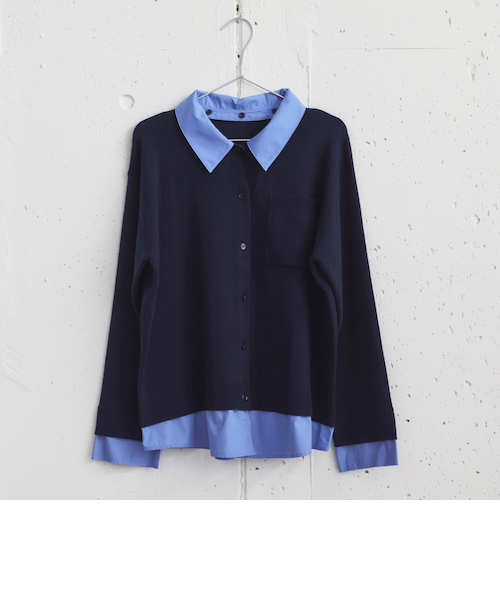 DOUX ARCHIVES シャツドッキングニットカーデ シャツドッキングニットカーデ｜ドゥ・アルシーヴの通販｜&mall