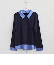シャツドッキングニットカーデ