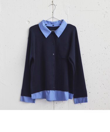 シャツドッキングニットカーデ