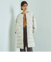 シームレスノーカラーロングコート