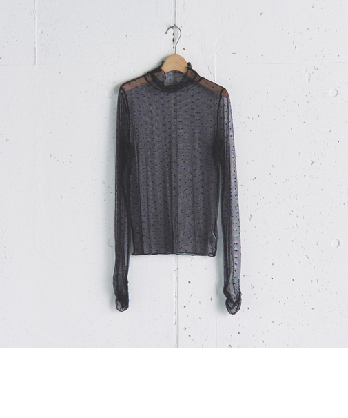 ドットチュールハイネックプルオーバー