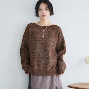 MIXヤーン2WAYニットプルオーバー