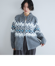 ノルディック柄ジャガードニットジャケット