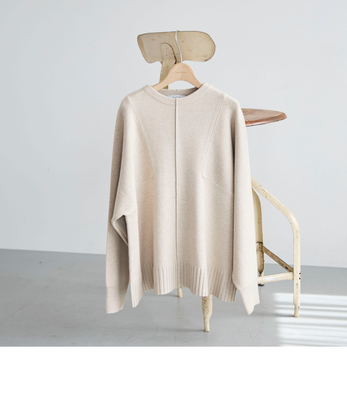 マシンウォッシャブルニットプルオーバー