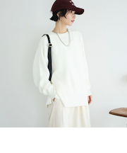 スウェットライクニットプルオーバー