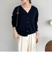 機能性 Vネックカーディガン