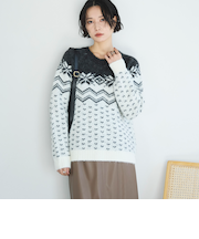 ノルディック柄ニットプルオーバー