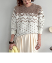 ノルディック柄ニットプルオーバー