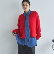 【ラクーンMIX】ファーニットVネックプルオーバー