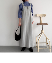 ピグメント加工フロントZIPジャンスカ