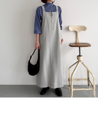 ピグメント加工フロントZIPジャンスカ