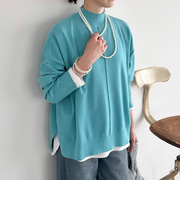 【抗ピリング・手洗い可】アウトリンキングニット