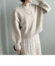 スパンコールショートニットプルオーバー