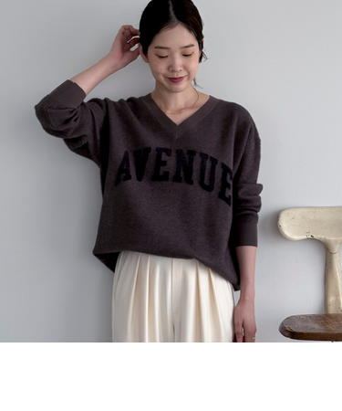 アーチロゴシャギーニット