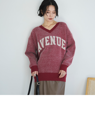 アーチロゴシャギーニット