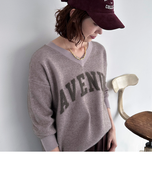 アーチロゴシャギーニット