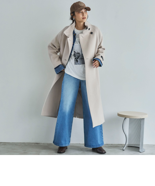 スタンドカラーコート