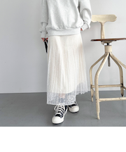 レースプリーツスカート
