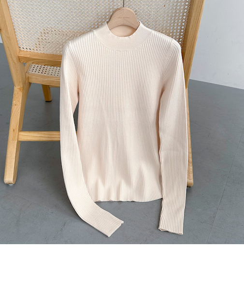 マシンウォッシャブルハイネックリブニット