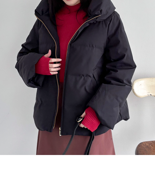 マシンウォッシャブルハイネックリブニット