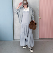 ピンタックティアードキャミワンピース