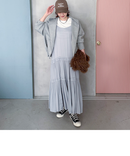 ピンタックティアードキャミワンピース