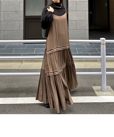 ピンタックティアードキャミワンピース