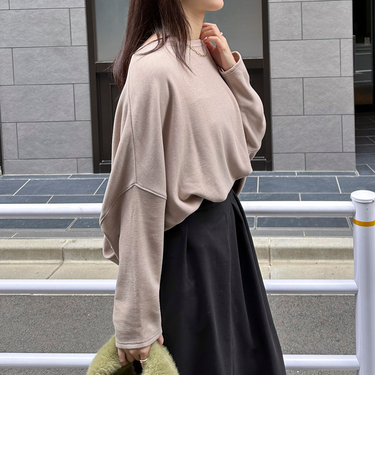 両面起毛ドルマンプルオーバー