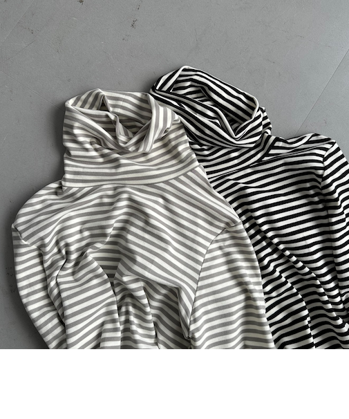 ボーダータートルネックインナー