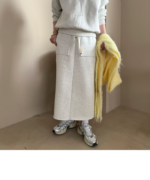 裏起毛ベイカータイトスカート