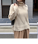 オフタートルワイドリブニット