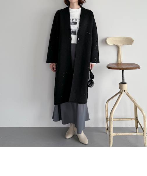 ラメ混Ｗフェイストッパーニット