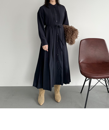 ピンタックプリーツワンピース