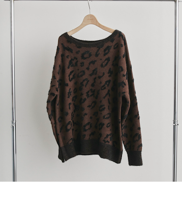 レオパードジャガードニット