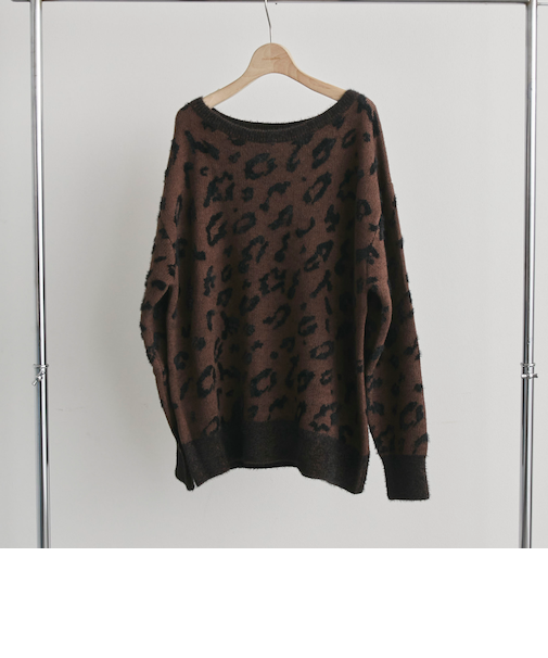 レオパードジャガードニット