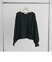 カーリングボートネックニットプルオーバー