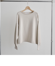 カーリングボートネックニットプルオーバー