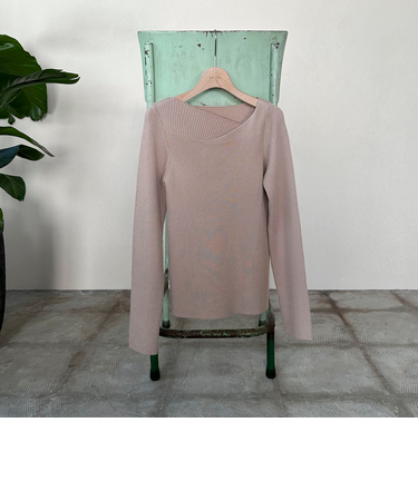 ニュアンスネックリブニット