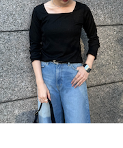 ラメスクエアネックロンＴｅｅ