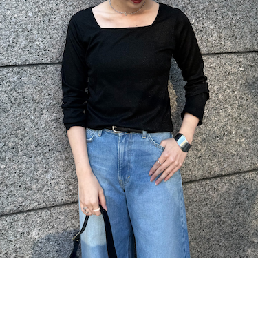 ラメスクエアネックロンＴｅｅ