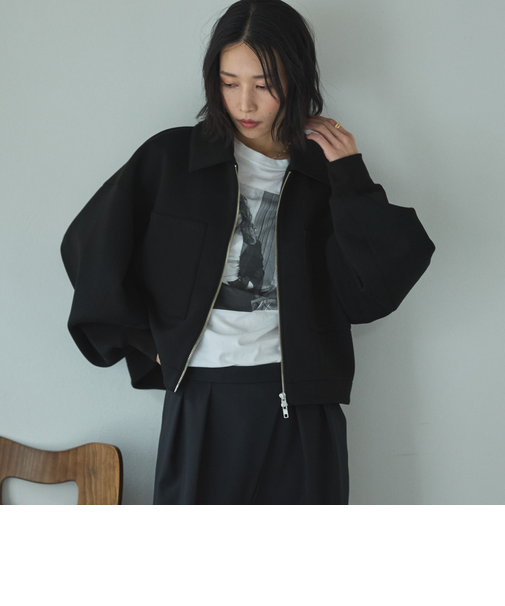 ボンディングクロップドブルゾン