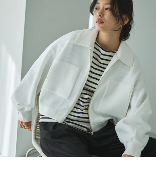 ボンディングクロップドブルゾン