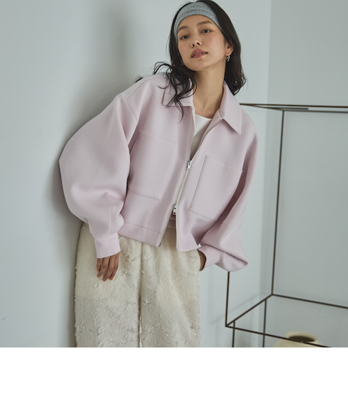 ボンディングクロップドブルゾン