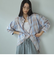 シアー2WAYシャツ(ストライプ/チェック)