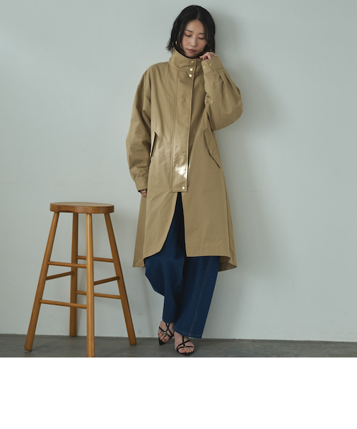 スタンドカラーコート