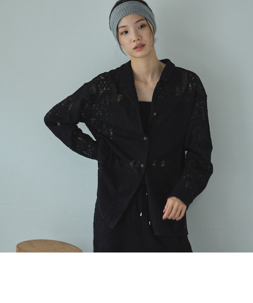 未使用 ドゥアルシーヴ DOUX ARCHIVES シアーカットソーカーディガン Doux archives - 未使用 ドゥアルシーヴ DOUX ARCHIVES シアー