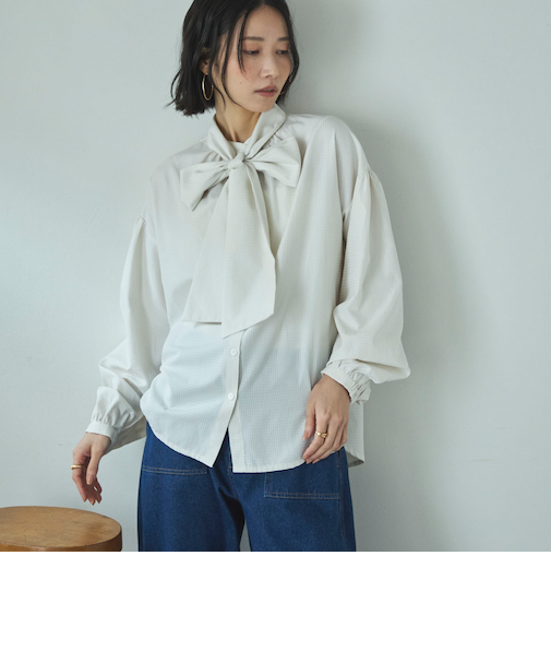 ２ＷＡＹ　チェックボウタイブラウス