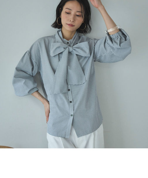 ２ＷＡＹ　チェックボウタイブラウス