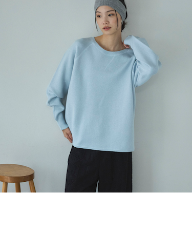 ラメ混スウェットライクニット